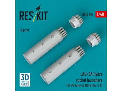 LAU-3A Hydra rocket launchers for US Army & Navy (a/c & h) (2pcs) (3D Printed) 