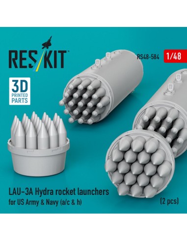 LAU-3A Hydra rocket launchers for US Army & Navy (a/c & h) (2pcs) (3D Printed) 