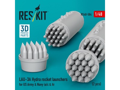LAU-3A Hydra rocket launchers for US Army & Navy (a/c & h) (2pcs) (3D Printed) 