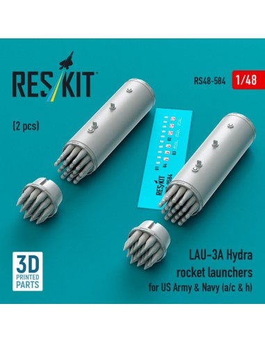 LAU-3A Hydra rocket launchers for US Army & Navy (a/c & h) (2pcs) (3D Printed) 