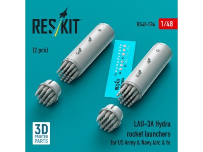 LAU-3A Hydra rocket launchers for US Army & Navy (a/c & h) (2pcs) (3D Printed) 
