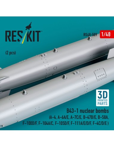B43-1 nuclear bombs (2 pcs) (A-4, A-6A/E, A-7C/E, B-47B/E, B-58A, F-100D/F, F-104A/C, F-105D/F, F-111A/D/E/F, F-4C/D/E ) (3D Pri