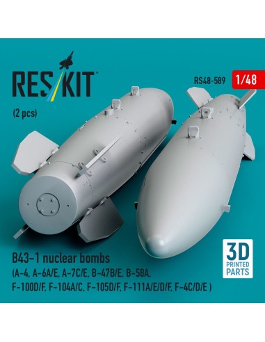 B43-1 nuclear bombs (2 pcs) (A-4, A-6A/E, A-7C/E, B-47B/E, B-58A, F-100D/F, F-104A/C, F-105D/F, F-111A/D/E/F, F-4C/D/E ) (3D Pri