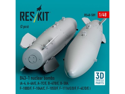 B43-1 nuclear bombs (2 pcs) (A-4, A-6A/E, A-7C/E, B-47B/E, B-58A, F-100D/F, F-104A/C, F-105D/F, F-111A/D/E/F, F-4C/D/E ) (3D Pri