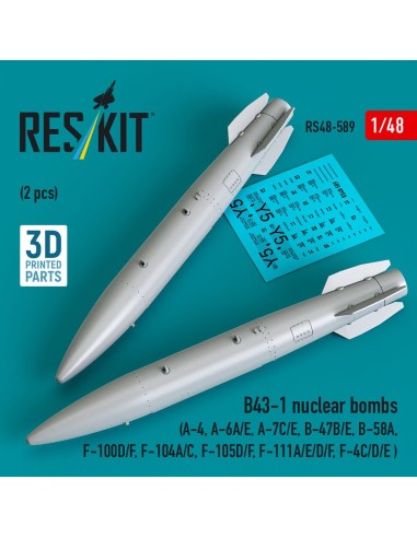 B43-1 nuclear bombs (2 pcs) (A-4, A-6A/E, A-7C/E, B-47B/E, B-58A, F-100D/F, F-104A/C, F-105D/F, F-111A/D/E/F, F-4C/D/E ) (3D Pri