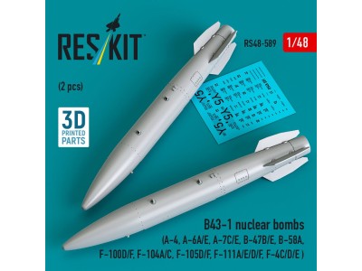 B43-1 nuclear bombs (2 pcs) (A-4, A-6A/E, A-7C/E, B-47B/E, B-58A, F-100D/F, F-104A/C, F-105D/F, F-111A/D/E/F, F-4C/D/E ) (3D Pri