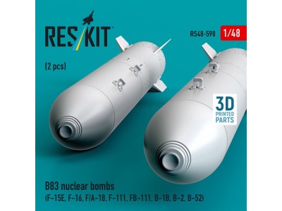B83 nuclear bombs (2 pcs) (F-15E, F-16, F/A-18, F-111, FB-111, B-1B, B-2, B-52) (3D Printed) 