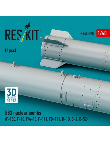 B83 nuclear bombs (2 pcs) (F-15E, F-16, F/A-18, F-111, FB-111, B-1B, B-2, B-52) (3D Printed) 