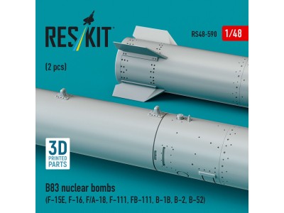 B83 nuclear bombs (2 pcs) (F-15E, F-16, F/A-18, F-111, FB-111, B-1B, B-2, B-52) (3D Printed) 