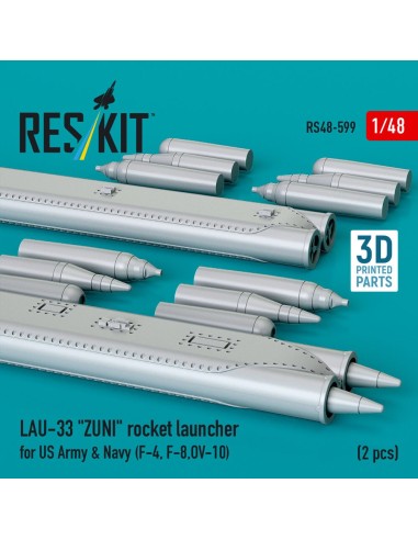 LAU-33 ZUNI rocket launcher for US Army & Navy (2 pcs) (F-4, F-8, OV-10) (3D Printed) 