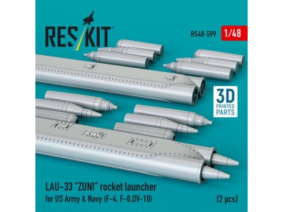 LAU-33 ZUNI rocket launcher for US Army & Navy (2 pcs) (F-4, F-8, OV-10) (3D Printed) 