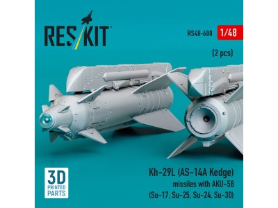 Kh-29L (AS-14A Kedge) missiles with AKU-58 (2 pcs) (Su-17, Su-25, Su-24, Su-30) (3D Printed) 