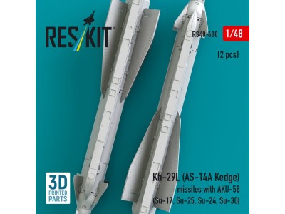 Kh-29L (AS-14A Kedge) missiles with AKU-58 (2 pcs) (Su-17, Su-25, Su-24, Su-30) (3D Printed) 