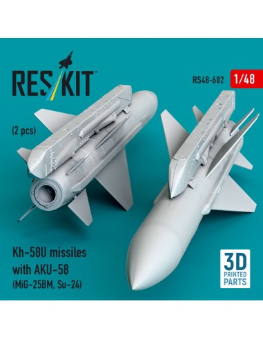 Kh-58U missiles with AKU-58 (2 pcs) (MiG-25BM, Su-24) (3D Printed) 