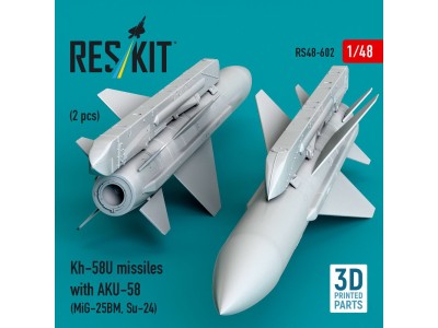 Kh-58U missiles with AKU-58 (2 pcs) (MiG-25BM, Su-24) (3D Printed) 