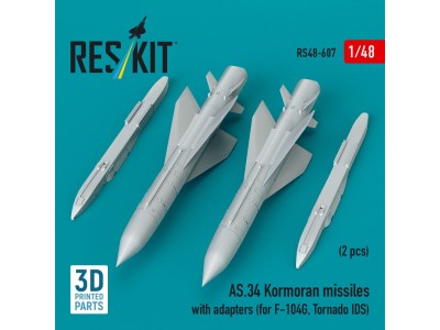 AS.34 Kormoran missiles with adapters (2 pcs) (for F-104G, Tornado IDS) (3D Printed) 