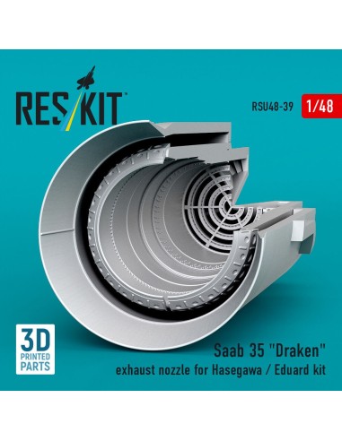 Saab 35 Draken exhaust nozzle for Hasegawa / Eduard kit (3D Printed) 