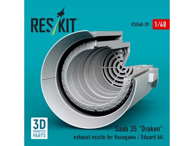 Saab 35 Draken exhaust nozzle for Hasegawa / Eduard kit (3D Printed) 