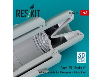 Saab 35 Draken exhaust nozzle for Hasegawa / Eduard kit (3D Printed) 