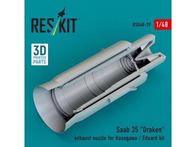 Saab 35 Draken exhaust nozzle for Hasegawa / Eduard kit (3D Printed) 