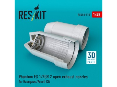 Phantom (FG.1/FGR.2) open exhaust nozzles for Hasegawa/Revell kit (3D Printed) 