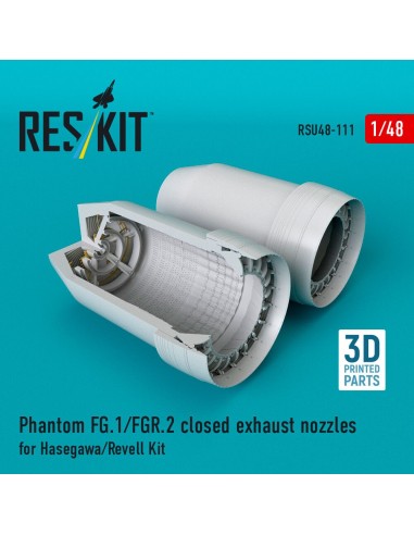 Phantom (FG.1/FGR.2) closed exhaust nozzles for Hasegawa/Revell kit (3D Printed) 