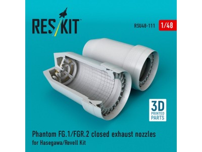 Phantom (FG.1/FGR.2) closed exhaust nozzles for Hasegawa/Revell kit (3D Printed) 