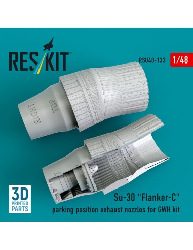 Su-30 Flanker-C parking position exhaust nozzles for GWH kit (3D Printed) 