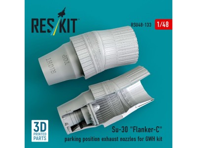Su-30 Flanker-C parking position exhaust nozzles for GWH kit (3D Printed) 