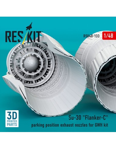 Su-30 Flanker-C parking position exhaust nozzles for GWH kit (3D Printed) 