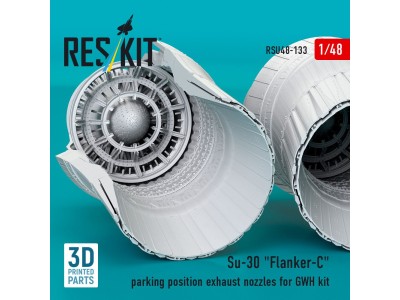 Su-30 Flanker-C parking position exhaust nozzles for GWH kit (3D Printed) 