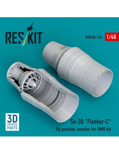 Su-30 Flanker-C fly position nozzles for GWH kit (3D Printed) 