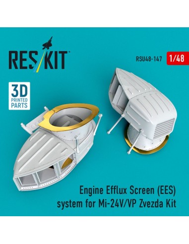Engine Efflux Screen (EES) system for Mi-24V/VP for Zvezda kit (3D Printed) 