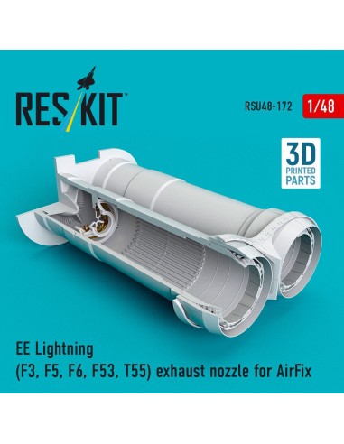 EE Lightning (F3, F5, F6, F53, T55) exhaust nozzle for AirFix kit (3D Printed) 