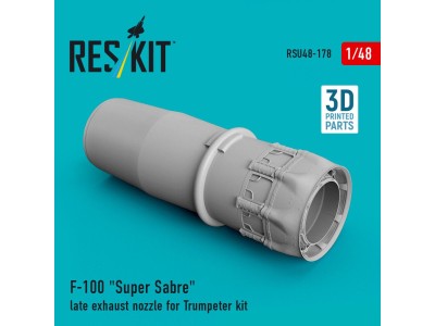 F-100 Super Sabre late exhaust nozzle for Trumpeter kit (3D Printed) 