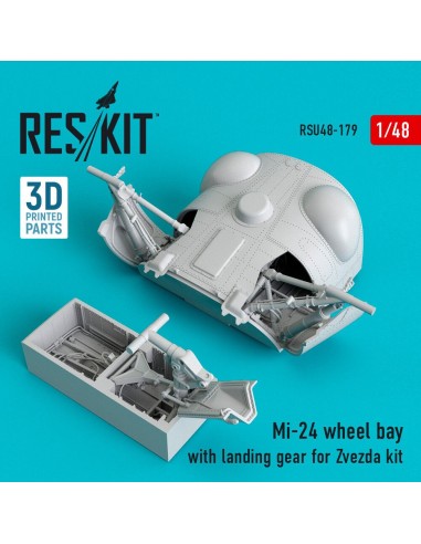 Mi-24 wheel bay with landing gear for Zvezda kit (3D Printed) 