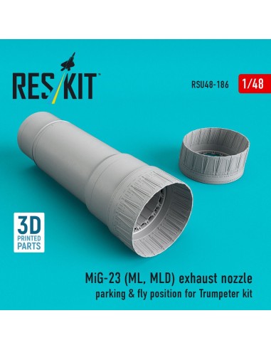 MiG-23 (ML, MLD) exhaust nozzle parking & fly position for Trumpeter kit (3D Printed) 