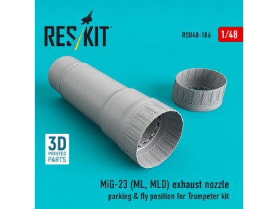 MiG-23 (ML, MLD) exhaust nozzle parking & fly position for Trumpeter kit (3D Printed) 