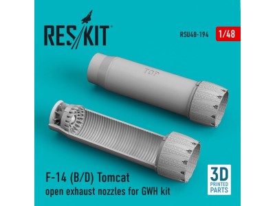 F-14 (B,D) Tomcat open exhaust nozzles for GWH kit (3D Printed) 