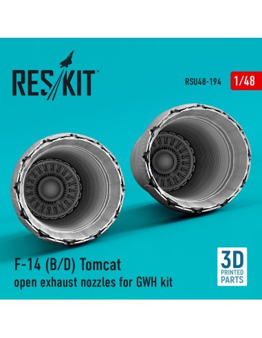 F-14 (B,D) Tomcat open exhaust nozzles for GWH kit (3D Printed) 