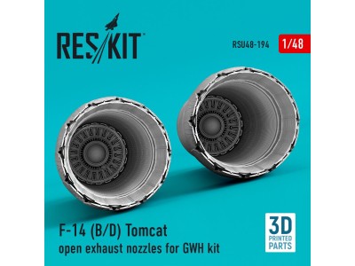 F-14 (B,D) Tomcat open exhaust nozzles for GWH kit (3D Printed) 