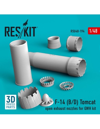 F-14 (B,D) Tomcat open exhaust nozzles for GWH kit (3D Printed) 
