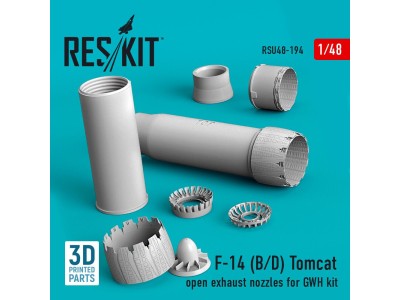 F-14 (B,D) Tomcat open exhaust nozzles for GWH kit (3D Printed) 