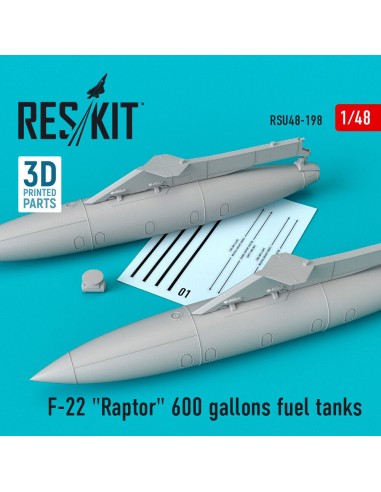 F-22 Raptor 600 gallons fuel tanks (3D Printed) 