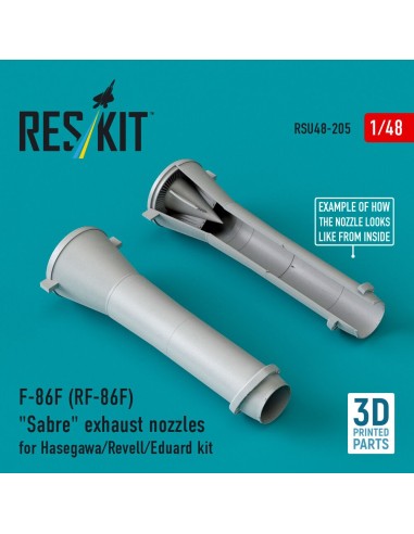 F-86F (RF-86F) Sabre exhaust nozzles for Hasegawa/Revell/Eduard kit (3D Printed) 