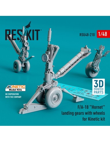 F/A-18 Hornet landing gear with wheels for Kinetic kit (3D Printed) 