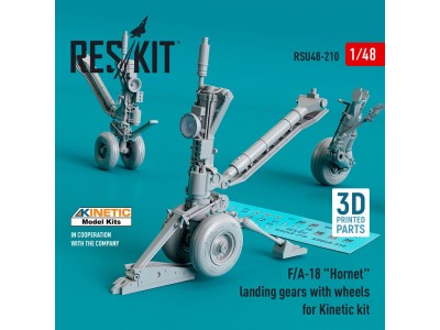 F/A-18 Hornet landing gear with wheels for Kinetic kit (3D Printed) 