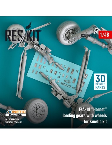 F/A-18 Hornet landing gear with wheels for Kinetic kit (3D Printed) 