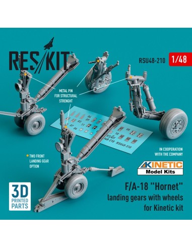 F/A-18 Hornet landing gear with wheels for Kinetic kit (3D Printed) 