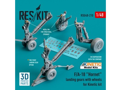 F/A-18 Hornet landing gear with wheels for Kinetic kit (3D Printed) 
